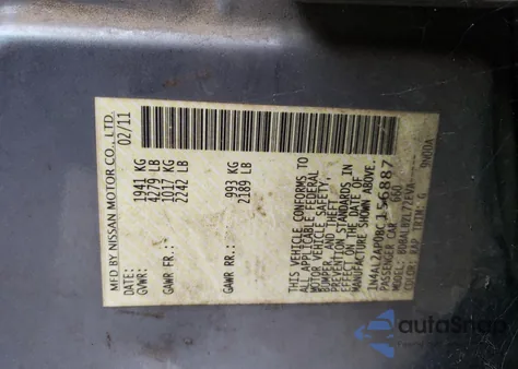 2011 Nissan Altima Base z USA, uszkodzony, nr VIN 1N4AL2AP0BC156887